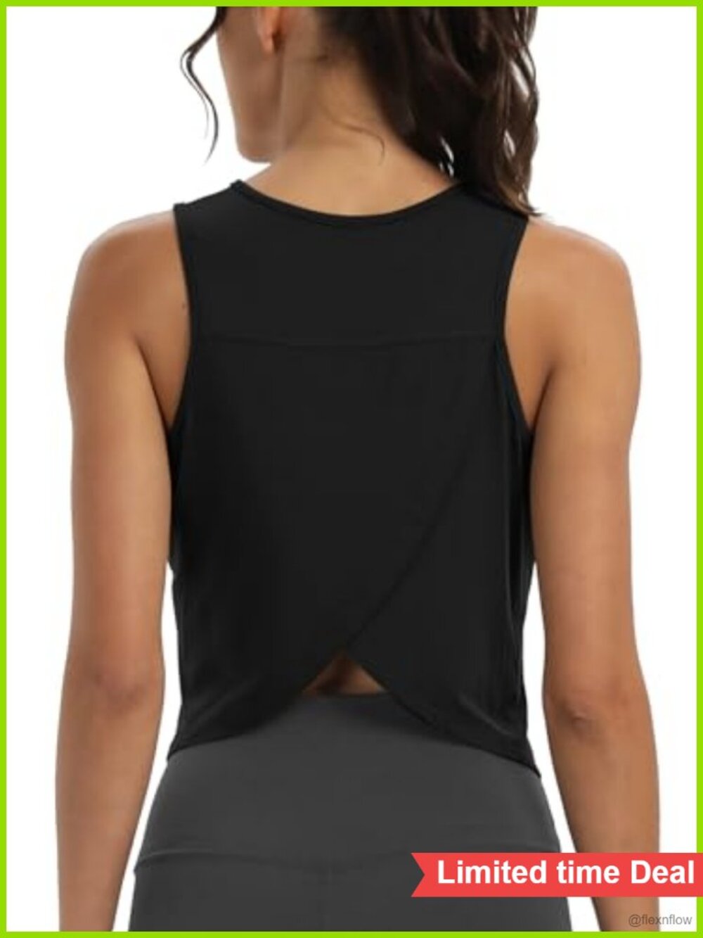 Backless Crop Tank Top Athletic Yoga Sleeveless Loose Fit Workout Shirt